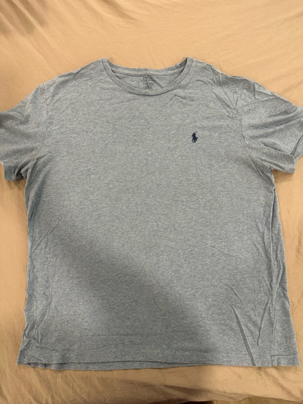 Polo by Ralph Lauren Short-Sleeve Crew T-Shirt in Heather Blue with Navy Logo